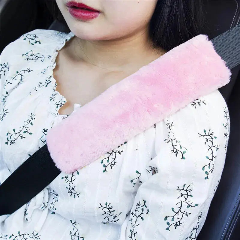 1Pair Car Seat Belt Cover Car Seat Cover Sets for Women Baby Safety 9 Colors Pink Car Accessories Interior Soft Seatbelt Cover BrothersCarCare
