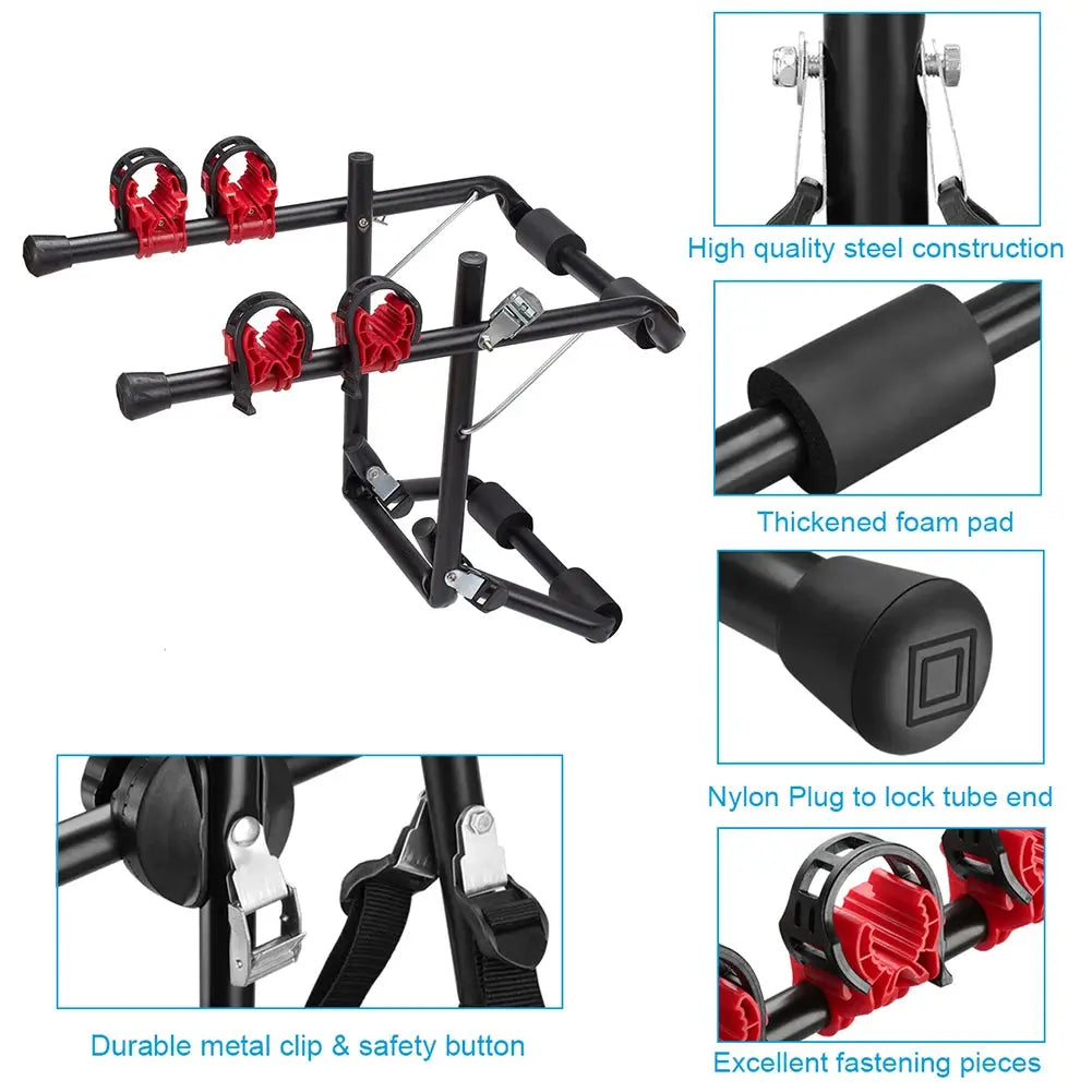 2-Bike Trunk Mount Racks Cycling Bicycle Stand Quick Installation Rack Storage Carrier Car Racks BrothersCarCare