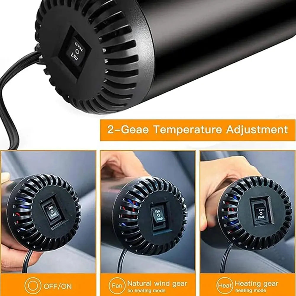 12V/24V Heater Windshield Defogger Defroster 150W Portable Car Heater Cup Shape Car Warm Air Blower Electric Fan Car Accessories BrothersCarCare