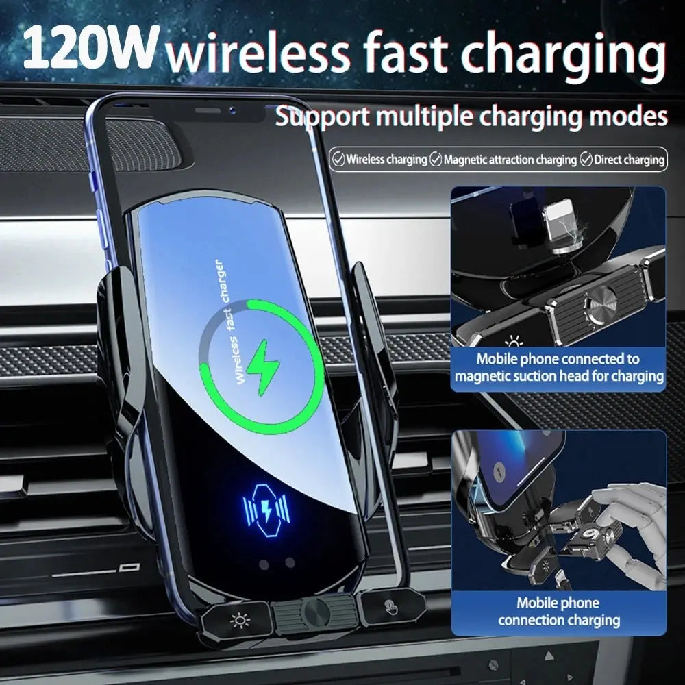 30W Car Wireless Charger Stand for iPhone 11 12 13 14 15 Pro Max Samsung 3 in 1 Magnetic Adapters Phone  Fast Charging Chargers BrothersCarCare