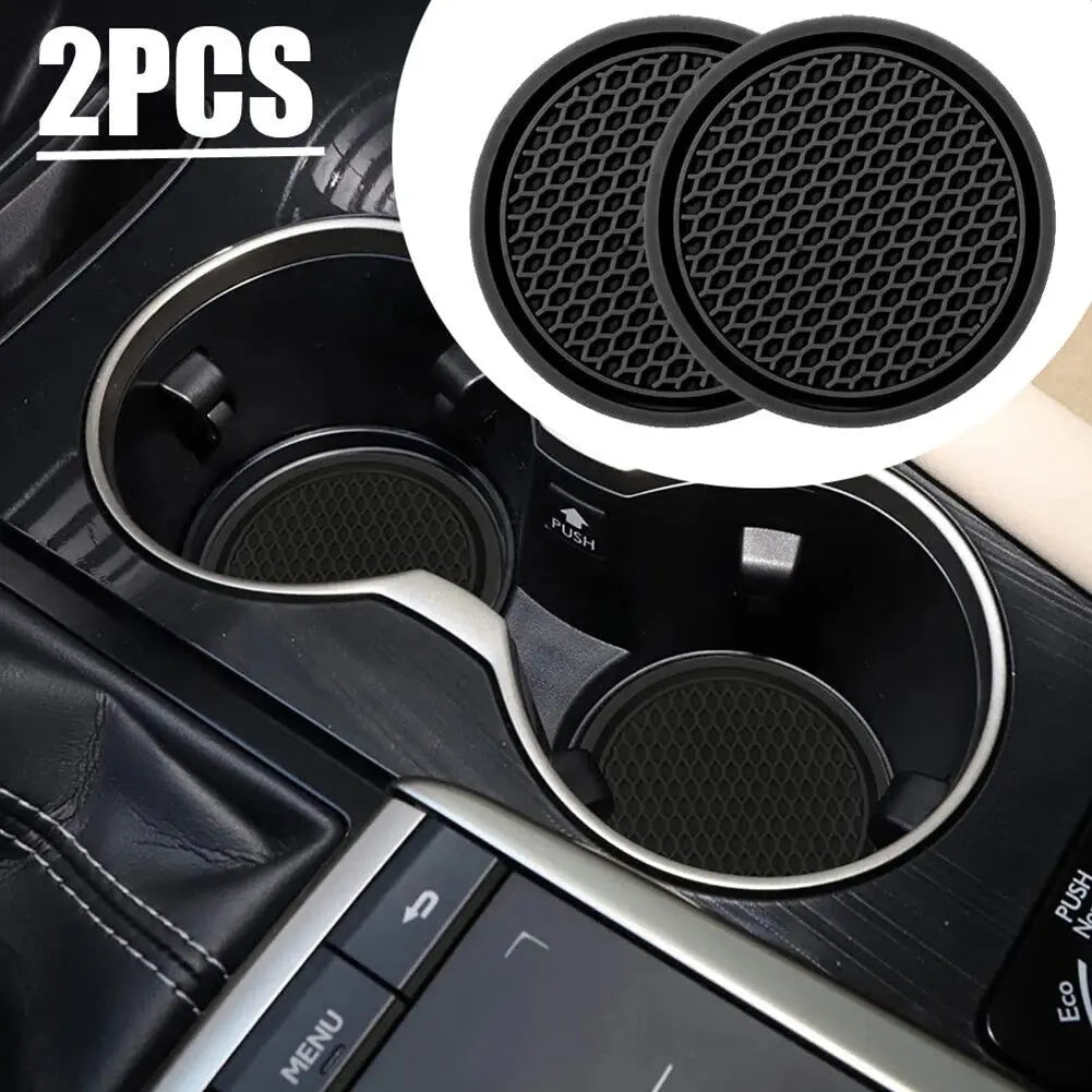 2/4pcs Car Auto Cup Holder Anti Slip Insert Coasters Pads Universal Car Interior Accessories Car Cup Holders Black For Car Home BrothersCarCare