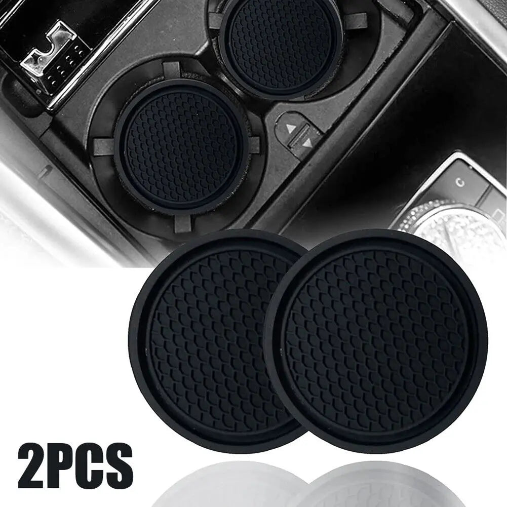 2/4pcs Car Auto Cup Holder Anti Slip Insert Coasters Pads Universal Car Interior Accessories Car Cup Holders Black For Car Home BrothersCarCare