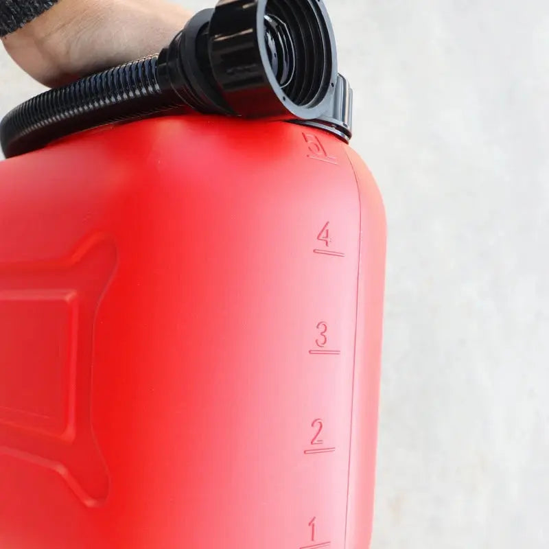5L Car Fuel Tank Can Spare Plastic Petrol Gas Container Anti-Static Fuel Carrier with Pipe for Car Travel BrothersCarCare