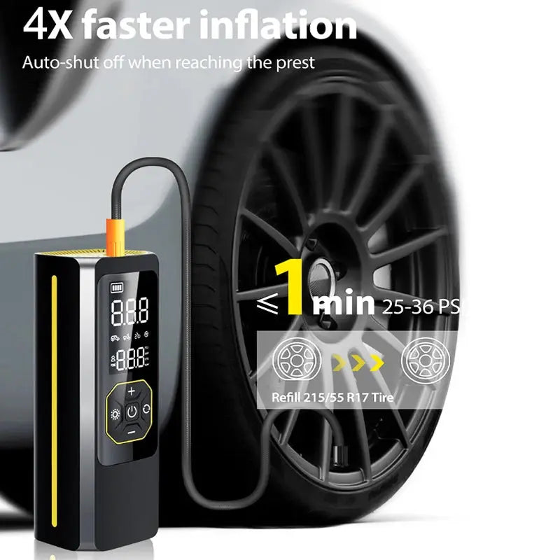 8000mAh Car Air Compressor Electric Tyre Inflator Pump With LED Lamp For Motorcycle Bicycle Tire Inflatable Pump Air Pump BrothersCarCare