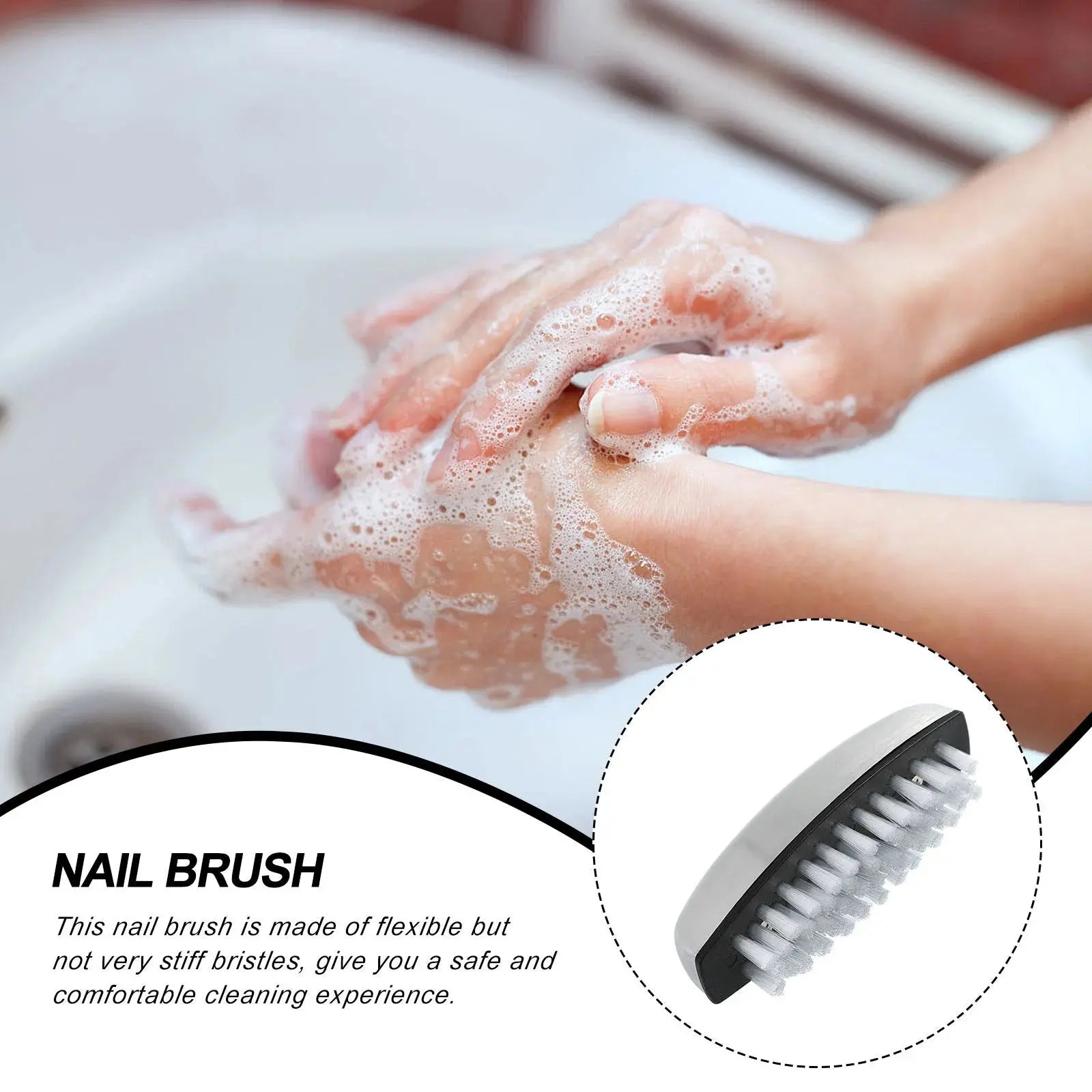 Brush Nail Cleaning Hand Cleaner Scrubber Manicure Scrub Scrubbing Fingernail Toes Finger Metal Washing Nails BrothersCarCare