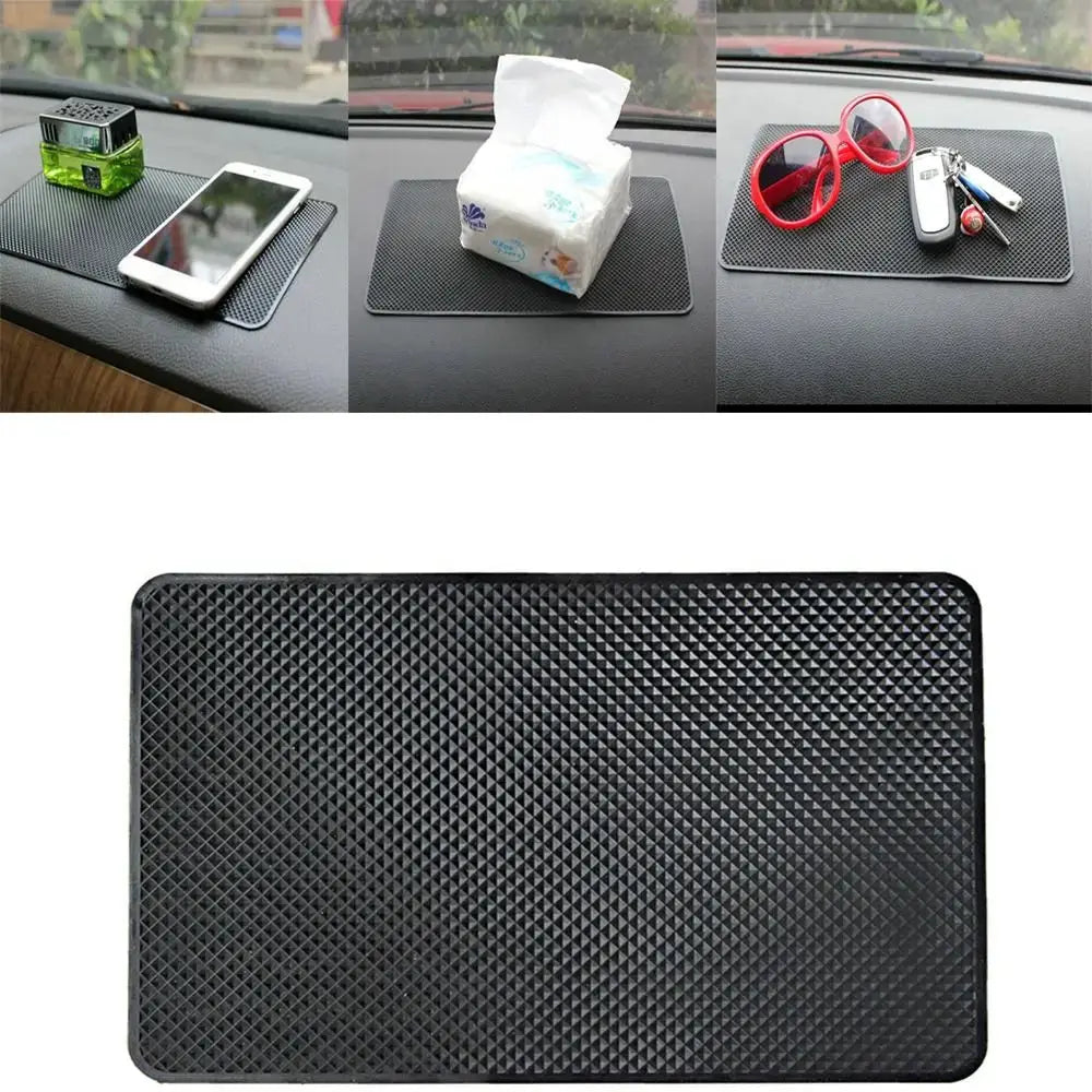 Car Dashboard Non-slip Mat Mobile Phone Stand Large Black Rubber Vehicle Instrument Panel Pad Universal Auto Interior Supplies BrothersCarCare