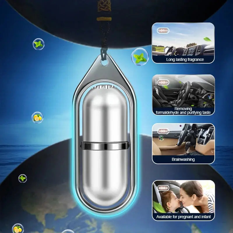Car Interior Air Freshener Car Hanging Pendant Empty Capsule Bottle for Essential Oils Diffuser Fragrance Ornaments BrothersCarCare