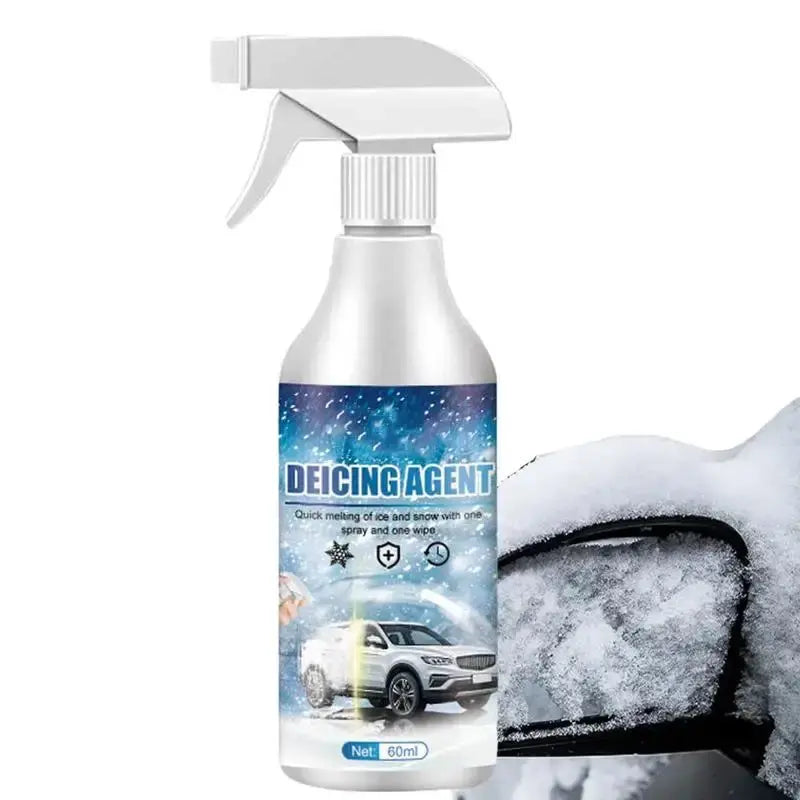 Ice-Off Windshield Spray 60ml Powerful Snow And Frost Remover Windshield Cleaning For Rearview Lock Holes Headlights Glass BrothersCarCare