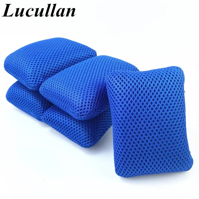 Lucullan 3 Color Microfiber Bug Sponge For Car Washing Ultra Soft Mesh Sponges to Clean Glass Paint Dirty BrothersCarCare