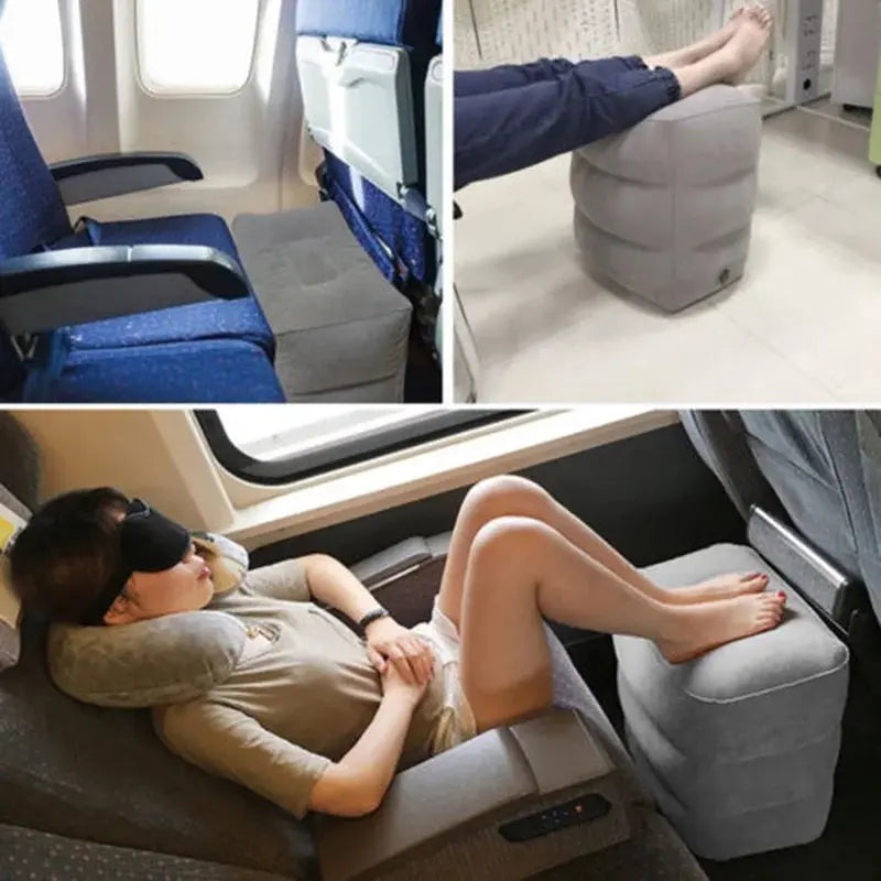 PVC Kids Flight Sleeping Footrest Pillow Resting Pillow On Airplane Car Bus Pillow Inflatable Travel Foot Rest Pillow Foot Pad BrothersCarCare