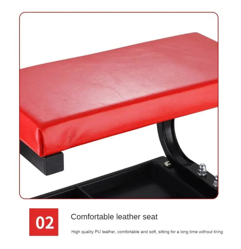 Rolling Creeper Seat Stool Mechanic Chair 4 Wheels Tray Tools Auto Repair TSX TOOL Multifunctional Mobile Repair U-shaped Stool BrothersCarCare