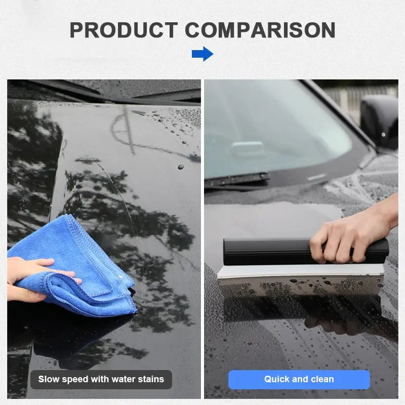 SEAMETAL Car Flexible Soft Silicone Water Wiper Car Window Cleaning Glass Scraper Handy Squeegee Auto Blade Clean Scraping Tools BrothersCarCare