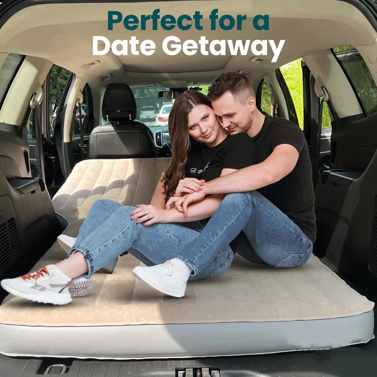 SUV Inflatable Air Mattress Camping Bed Rear Seat Air Cushion Travel Bed with Electric Air Pump Folding Car Trunk Camp Sleep Bed BrothersCarCare