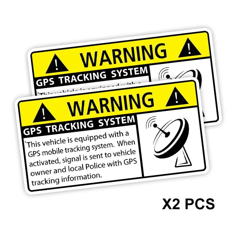 Y315# 2 PCS Warning GPS Alarm System Sticker on The Car Vinyl Decal Waterproof Decoration Car Stickers BrothersCarCare