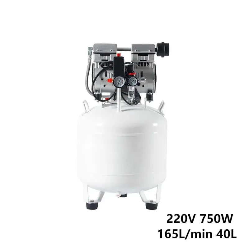 220V 750W 165L/min 40L Small Silent Oil Free Air Compressor Professional Dental Air Pump One To Two Laboratory Air Compressor BrothersCarCare